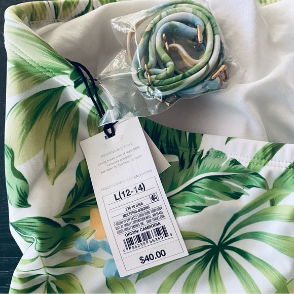 Women's Bandeau Tie-Front Cut Out One Piece Swimsuit - Shade & Shore™ - Picture 12 of 12